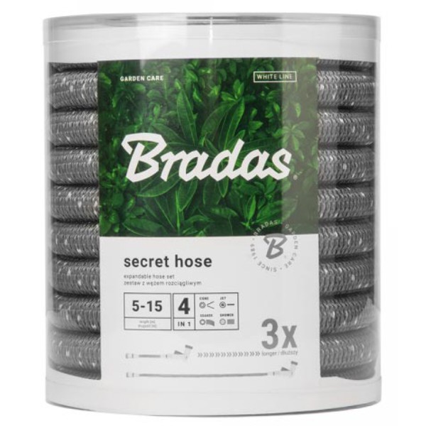 Фото - Шланг поливочний BRADAS SECRET HOSE 5-15 м Сірий (WSCH515GY)
